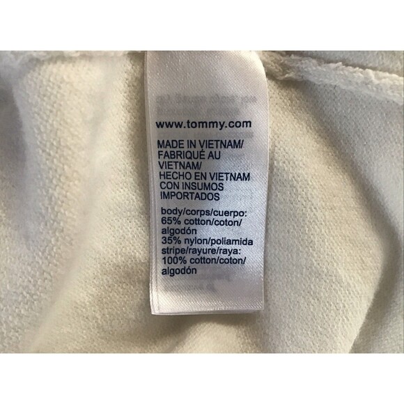 Tommy Hilfiger White Long Sleeve Sweater Men XXL Crew Neck Striped Nautical - Picture 9 of 10